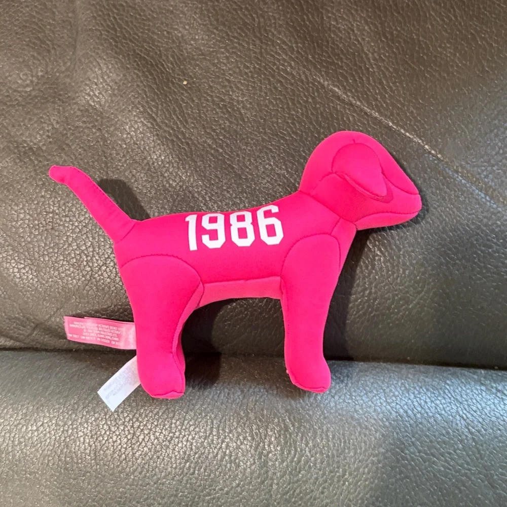 Victoria secret pink set of two stuffed dogs in hot pink and floral - Picture 4 of 7
